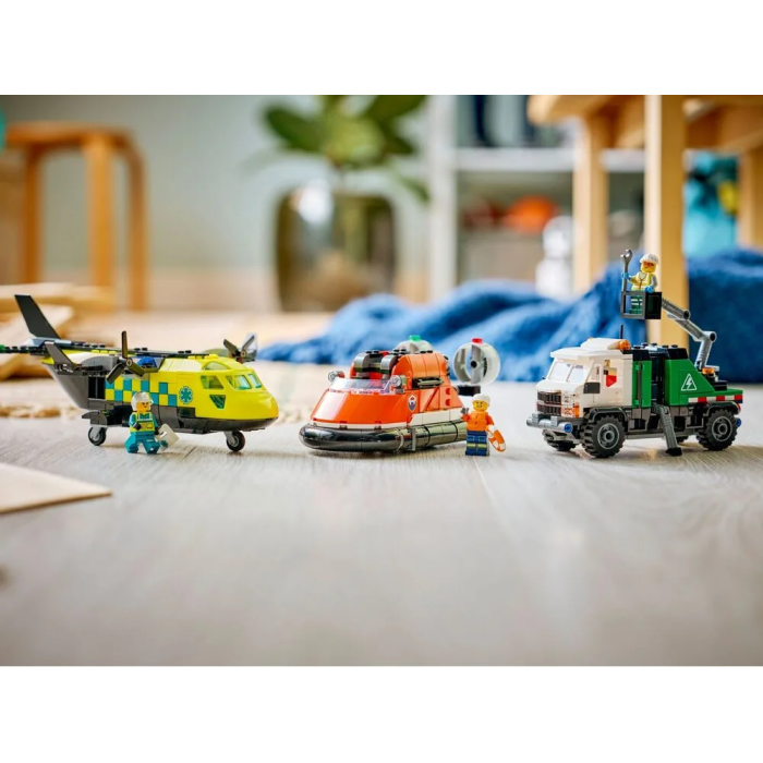 Конструктор LEGO City Ремікс літака, вантажівки та судна на повітряній подушці, 60505-