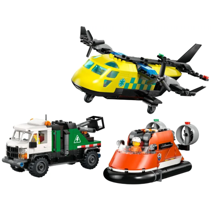 Конструктор LEGO City Ремікс літака, вантажівки та судна на повітряній подушці, 60505-