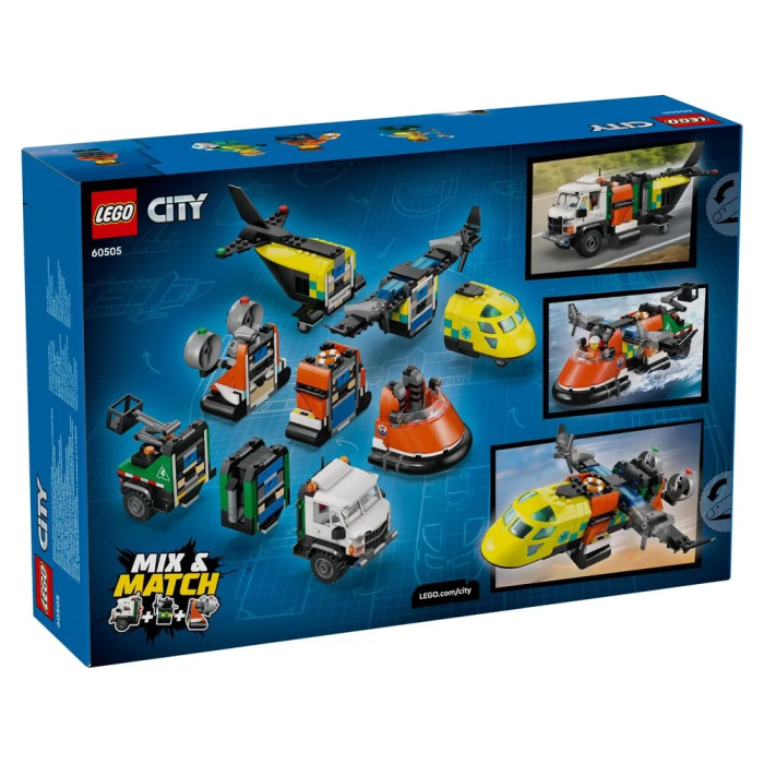 Конструктор LEGO City Ремікс літака, вантажівки та судна на повітряній подушці, 60505-