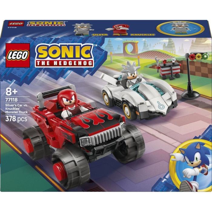 Конструктор LEGO Sonic Автомобіль Сільвера vs. монстр вантажівки Наклза, 77118