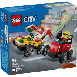 Конструктор LEGO City «Піца-авто проти пожежної машини» Набір перегонів, 60458