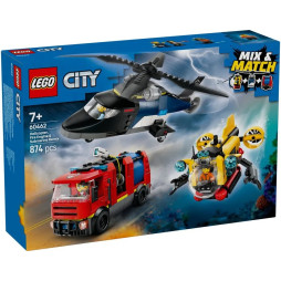Конструктор LEGO City Ремікс вертольотів, пожежних машин і підводних човнів, 60462
