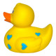 Іграшка для ванної Жовта в блакитні сердечка (0905) FunnyDucks