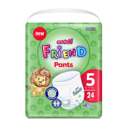 Трусики-підгузки Goo.N Friend для дітей 12-17 кг (розмір 5(XL), 24 шт)