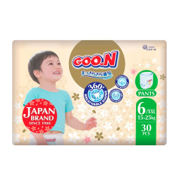 Трусики-підгузки Goo.N Premium Soft для дітей (розмір 6(2XL), 15-25 кг, 30 шт)