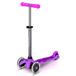 Самокат MICRO серії "Mini Deluxe Glow LED" – МОРОЗНИЙ РОЖЕВИЙ (до 50 kg, 3-х колісний, світло), MMD217