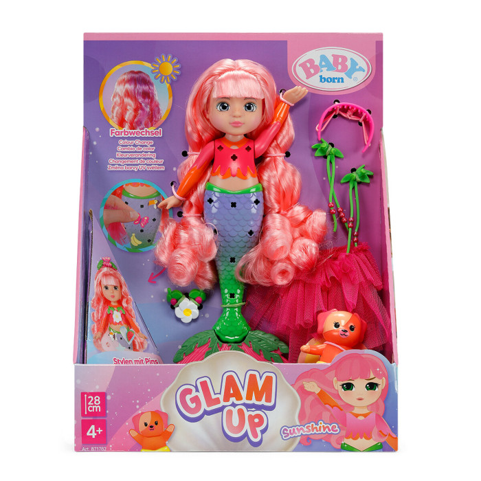 Лялька BABY BORN серії "Glam Up" – РУСАЛОНЬКА САНШАЙН (28 см, з аксес.), 871782