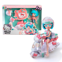 Ігровий набір 4SF MANGA DOLLS серії "Hello Kitty" – КРАСУНЯ ПІНК НА СКУТЕРІ (з аксес.), HKTF3000