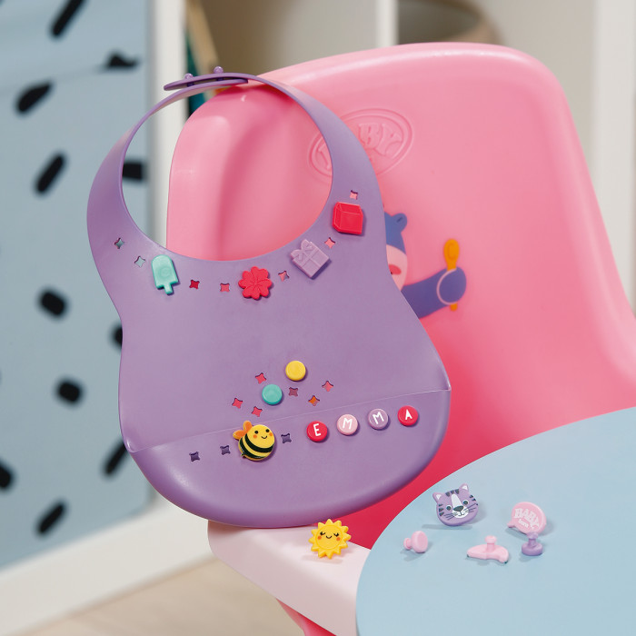 Нагрудник для ляльки BABY BORN серії "Pinplay" – СТИЛЬНЕ ГОДУВАННЯ, 837221