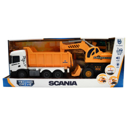Ігровий набір серії "2 in 1 Truck" – САМОСКИД SCANIA І ЕКСКАВАТОР (світло, звук), 8001KS