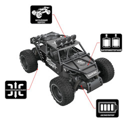 Автомобіль OFF-ROAD CRAWLER з р/к - RACE (матовий чорний, метал. корпус, акум.6V, 1:14) SL-309RHMBl