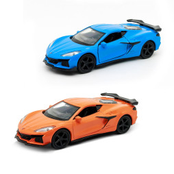 Автомодель - CHEVROLET CORVETTE Z06 2023 (помаранчевий, світло-блакитний), арт. 250383W