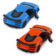 Автомодель - CHEVROLET CORVETTE Z06 2023 (помаранчевий, світло-блакитний), арт. 250383W
