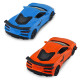 Автомодель - CHEVROLET CORVETTE Z06 2023 (помаранчевий, світло-блакитний), арт. 250383W