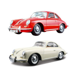 Автомодель - PORSCHE 356B (1961) (асорті слонова кістка, червоний, 1:24), арт. 18-22079