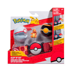 Ігровий набір POKEMON W14 - ПОЯС З ПОКЕБОЛАМИ ЧАРМАНДЕР (пояс, 2 покеболи, ігрова фігурка), PKW3163