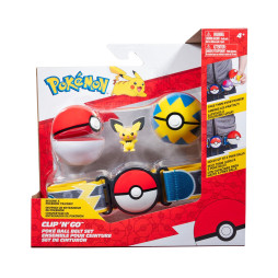 Ігровий набір POKEMON W15 - ПОЯС З ПОКЕБОЛАМИ ПІЧУ (пояс, 2 покеболи, ігрова фігурка), PKW3643