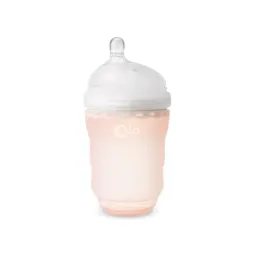 Силіконова антиколікова пляшечка Olababy GentleBottle Coral 240 мл