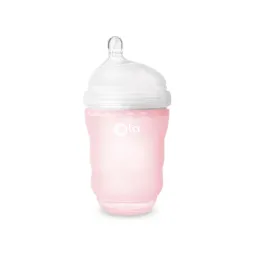 Силіконова антиколікова пляшечка Olababy GentleBottle Rose 240 мл