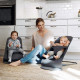 Крісло-шезлонг BabyBjorn Bouncer Bliss Cotton, Anthracite для новонародженого, арт. 7317680060211