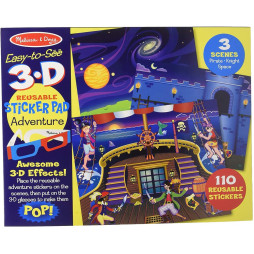 Багаторазові 3-D наліпки з окулярами "Пригоди" Melissa&Doug (MD9375)