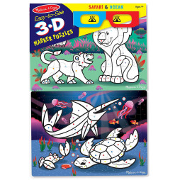 3D розмальовка по крапкам "Сафарі / Океан" Melissa&Doug (MD8823)