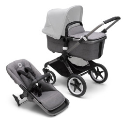 Коляска Bugaboo 2 в 1 (без капюшона) FOX3, GRAPHITE/GREY MELANGE, серое шасси/серый текстиль, (2306010041)