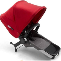 Прогулянковий блок до коляски для двійні DONKEY3 ALU/GREY MELANGE-RED, колір сірий з червоним капюшоном, (180128GM02), Bugaboo