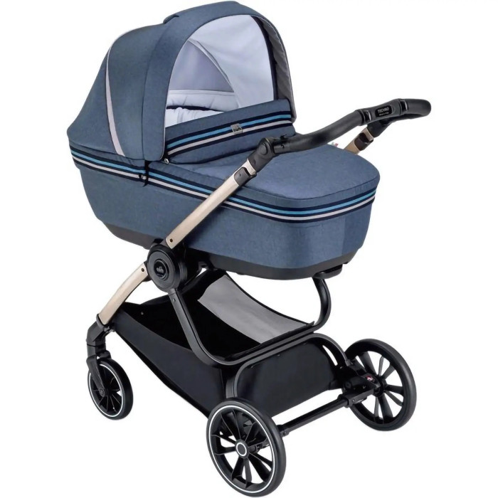 Універсальна коляска 2 в 1 CAM Techno Milano рама золота, синя (805T/V93/978/552K) | KIOSK для МАМ