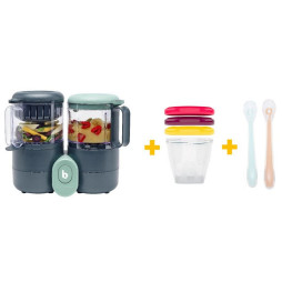 Блендер пароварка Babymoov NUTRIBABY ONE + 3 судочки + 2 ложки, арт. A001133