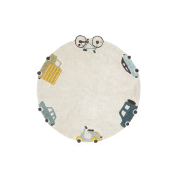 Килим бавовняний Транспорт Eco-City Ø140 см, Lorena Canals, C-WHEELS