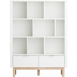 Книжный стеллаж широкий Pinio Miloo White