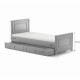 Подростковая кровать Bellamy Ines Grey 200x90 см с выдвижным ящиком для белья, серый, (от 5 лет)