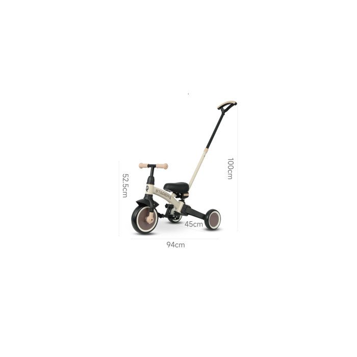 Велосипед з ручкою - біговел Stager 3 в1 Beige-Brown, Qplay, T80STAGERBeigeBrown