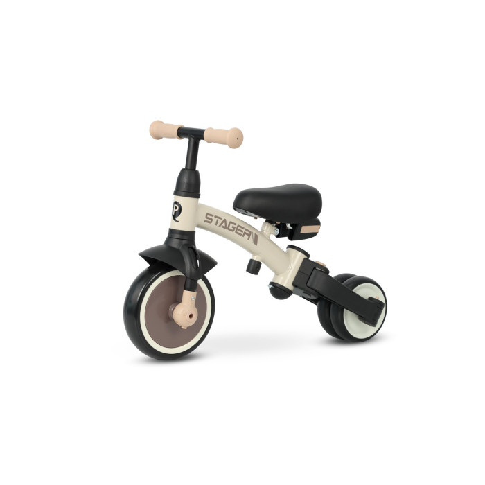 Велосипед з ручкою - біговел Stager 3 в1 Beige-Brown, Qplay, T80STAGERBeigeBrown