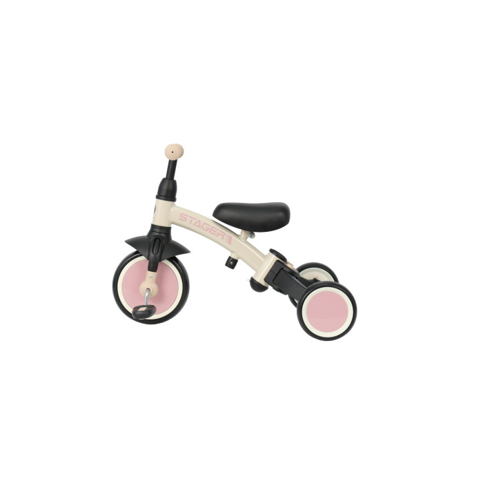 Велосипед з ручкою - біговел Stager 3 в1 Beige-Pink, Qplay, T80STAGERBeigePink