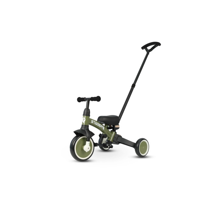Велосипед з ручкою - біговел Stager 3 в1 Dark Green, Qplay, T80STAGERDarkGreen