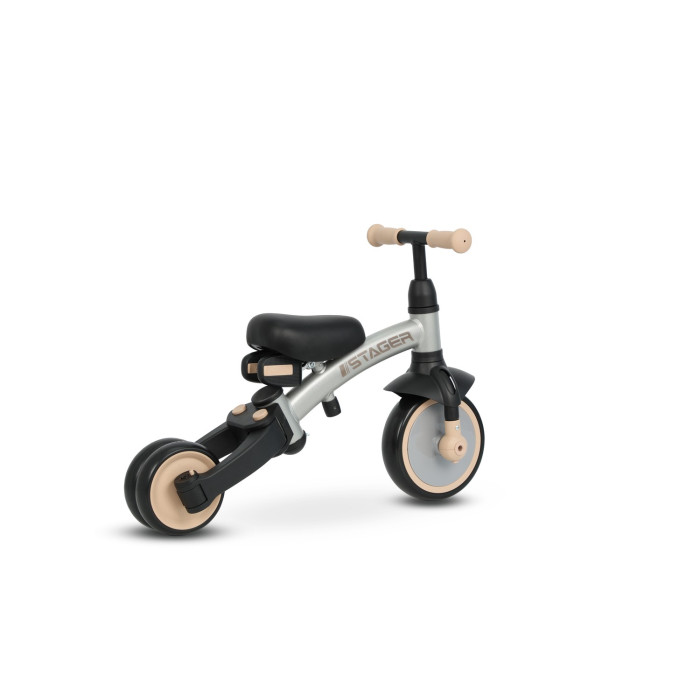 Велосипед з ручкою - біговел Stager 3 в1 Silver, Qplay, T80STAGERSilver