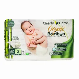 Підгузки Clearly Herbal Bamboo, розмір 2 (3-6 кг), 32 шт.
