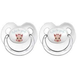 Пустушка силіконова Vulli Жирафа Софі, анатомічна, 6-18 місяців, прозорий, 2 шт. (456019)