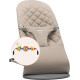 Кресло-шезлонг BabyBjorn Bouncer Bliss Cotton, Sand Gray (песочно-серый) + Игрушка Googly Eyes, арт. 7317686060178, купить в KIOSK для МАМ, Киев