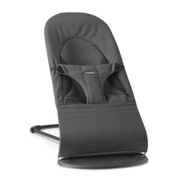 BabyBjorn - Крісло-шезлонг Bouncer Balance Soft Woven/Jersey Tri-Fabric, Dark Grey (темно-сіра рама), арт. 7317680050212 
