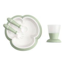 Babybjorn - Набір для годування Powder Green (кухоль + тарілка + ложка і вилка), арт. 7317680781611