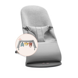 BabyBjorn - Крісло-шезлонг Bouncer Bliss 3D Jersey, Light Grey (світло-сірий) + Іграшка Soft Friends, арт. 7317686060727